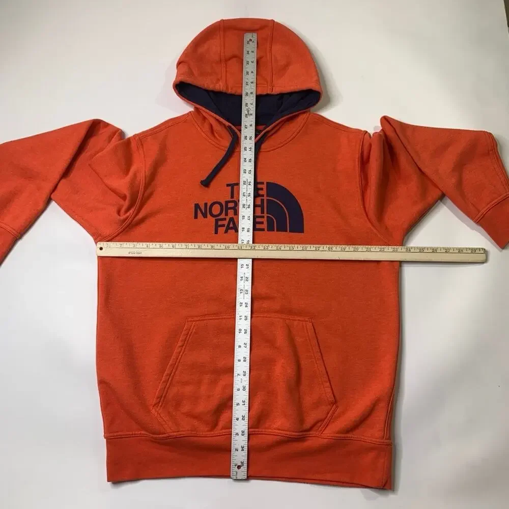 The North Face Hoodie Mens L Large Persimmon Fleece Lined Half Dome Sweatshirt‎